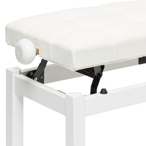 כסא פסנתר לבן עם מושב קטיפה Stagg PB36 WHM VWH