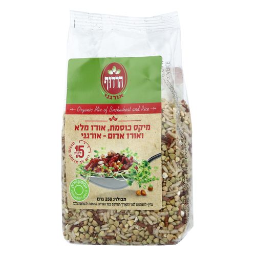 מיקס כוסמת, אורז מלא ואורז אדום אורגני 250 גרם הרדוף Organic Mix of Buckwheat and Rice