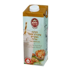 משקה שיבולת שועל ושקדים אורגני (ללא תוספת סוכר) 1 ליטר הרדוף Organic Oat and Almond Drink (No Sugar Added) 1L Harduf