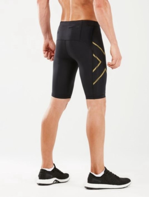 טייץ לגברים לריצה Light Speed Compression Shorts BLK/GRF