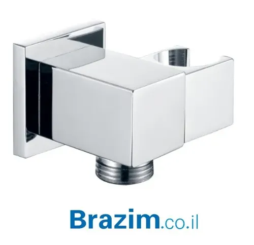 נקודת מים עם מתלה מרובעת ורד 003 מבית Vered בגימור ניקל.