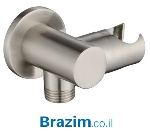 נקודת מים עם מתלה עגולה מבית ורד Vered דגם 0071 בגימור מוברש.