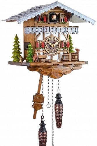 שעון קוקייה גג אדום