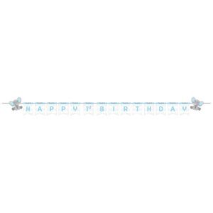 שרשרת דיגלונים Happy Birthday פיל כחול פסטל 2/50 מטר