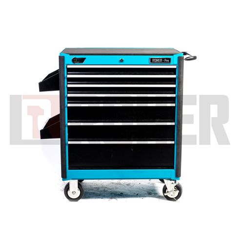 עגלת כלים כחולה 7 מגירות כולל מדף צד