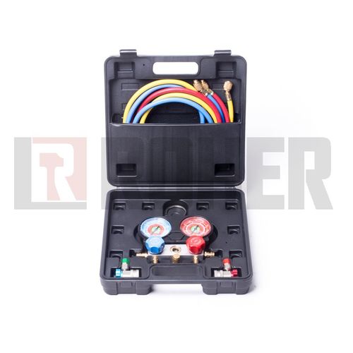 ערכת גז מזגנים דגם E משופר - R134A/R404/R407 - ROHER TOOLS