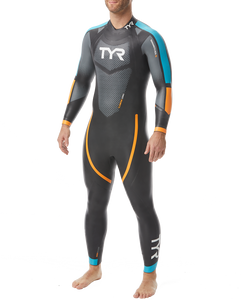 MENS CAT 2 WETSUIT BLK/BLUE/ORANGE
