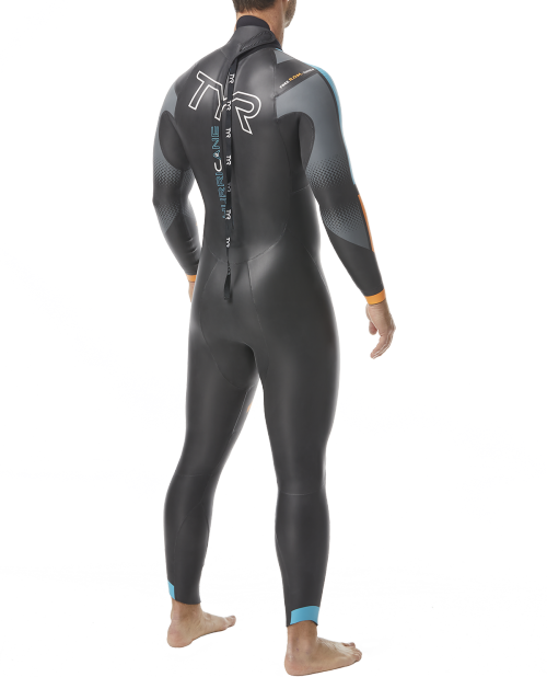 חליפה לשחייה לגבר MENS CAT 2 WETSUIT BLK/BLUE/ORANGE
