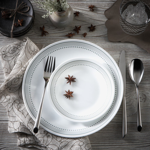 סט צלחות 18 חלקים, קורנינג מיסטיק גריי | Corning Ware Mystic Gray