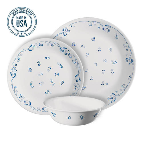 סט צלחות 18 חלקים, קורנינג פרובנסיאל בלו | Corning Ware Provincial Blue