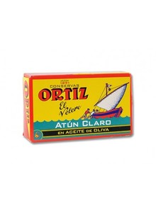 טונה בהירה בשמן זית בפחית ORTIZ