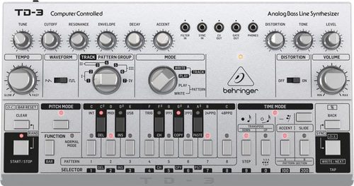 סינטיסייזר אנלוגי Behringer TD-3 במגוון צבעים