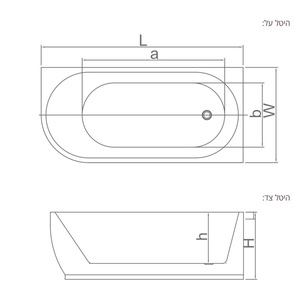 אמבטיה יוקרתית 170/80/59 ס"מ דגם MTI411