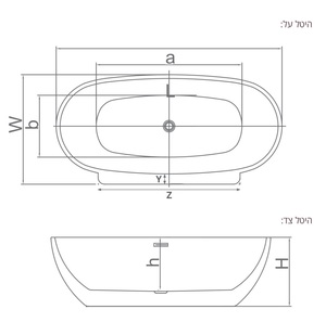 אמבטיה יוקרתית 165/80/58 ס"מ דגם MTI415