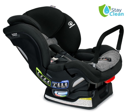 כיסא בטיחות בולווארד קליק טייט Boulevard ClickTight עם מוט אנטי ריבאונד ובד דוחה כתמים STAY CLEAN -אפור כהה