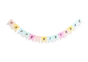 שרשרת דיגלונים אומברה עם הכיתוב Happy Birthday