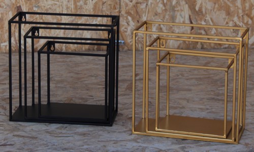 סט 3 נישות מרובע ברזל