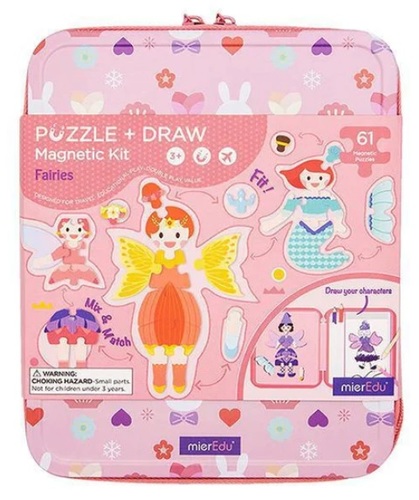 קלמר רב פעמי + ערכת משחק במגנטים עם למעלה מ 50 חלקים - פיות