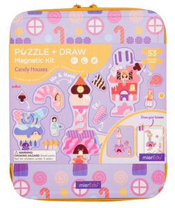 קלמר רב פעמי + ערכת משחק במגנטים עם למעלה מ 50 חלקים - בית ממתקים