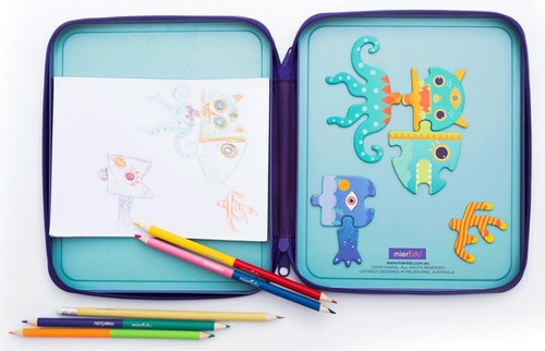 קלמר רב פעמי + ערכת משחק במגנטים עם למעלה מ 50 חלקים - מפלצות משגעות