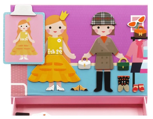 מארז יצירה במגנטים 50 חלקים, 10 כרטיסיות ומארקר מחיק - מתלבשים