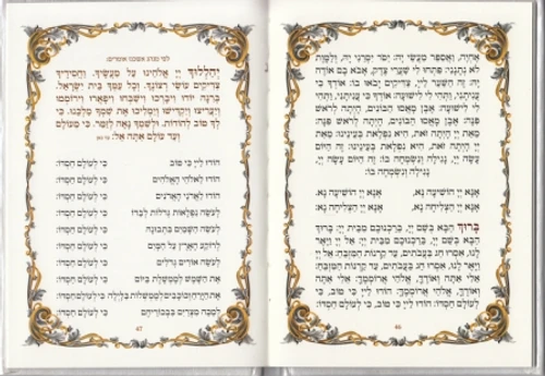 הגדה של פסח בשני נוסחים כריכה דמוי עור