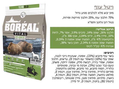 בוריאל ויטל כלב עוף 11.33 ק