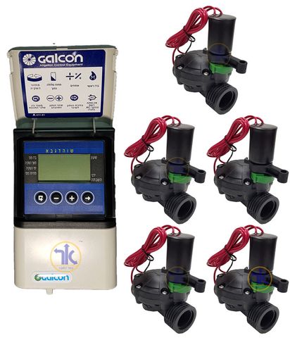 מחשב השקיה גלקון AC6 מארז עם 5 ברזים 3/4