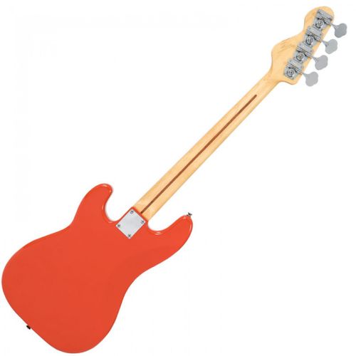 זוית נוספת Vintage V4 ReIssued Maple Fingerboard Bass Guitar ~ Firenza Red