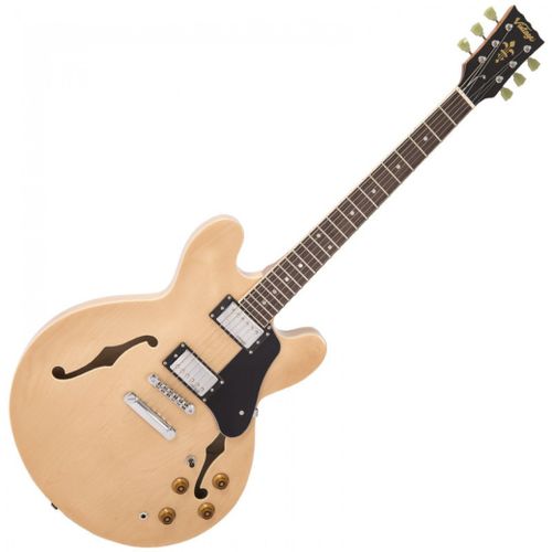 זוית נוספת Vintage VSA500 ReIssued Semi Acoustic Guitar ~ Natural Maple