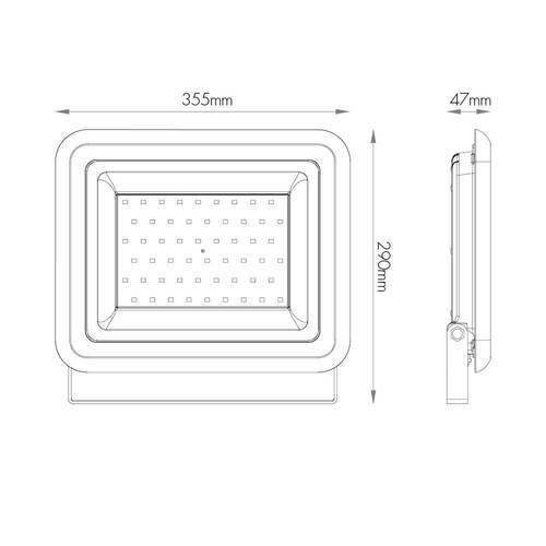 הצפה דקוליין שחור SMD IP65 100W אור חם Nisko 
