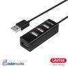 רכזת USB 2.0 עם 4 פורטים וכבל מובנה