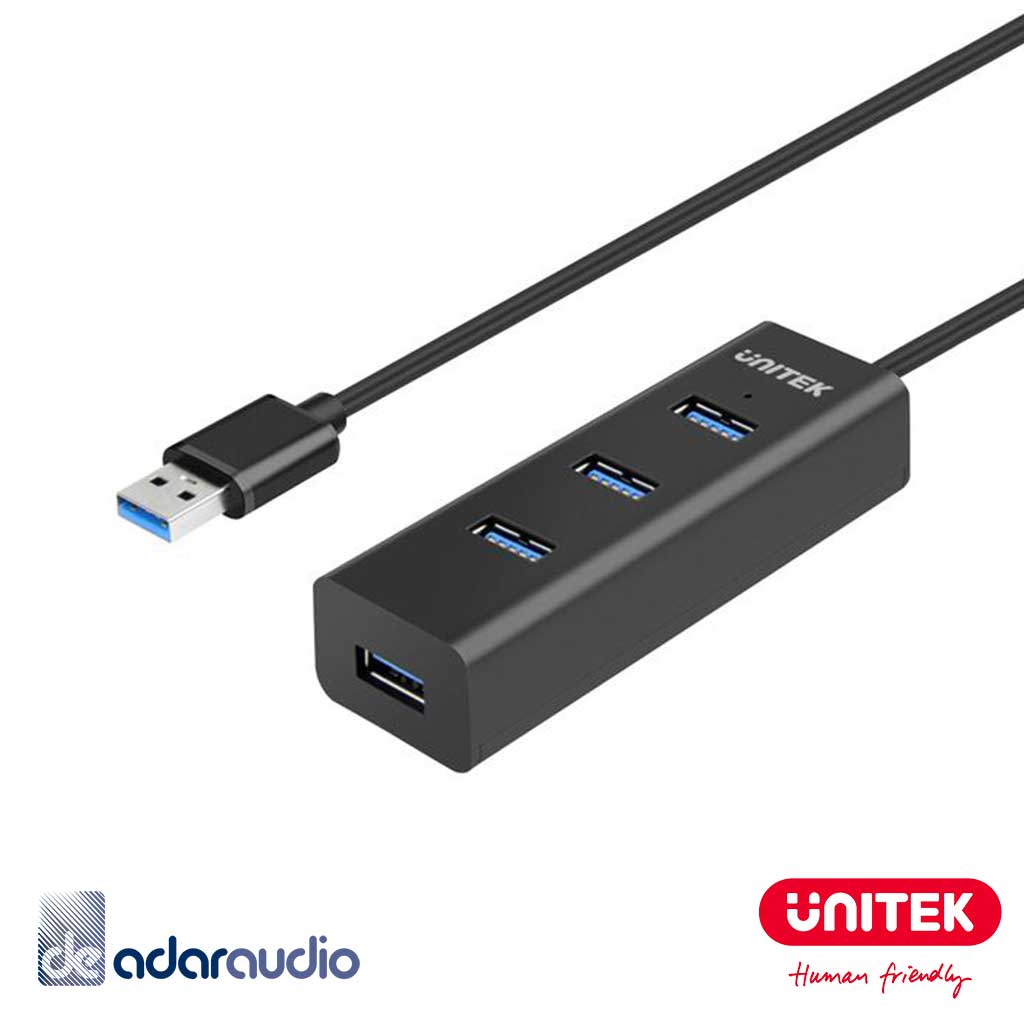 רכזת USB 3.1 עם 4 פורטים וכבל מובנה