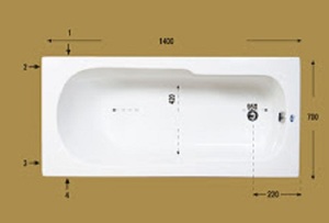 אמבטיה יוקרתית 140/70 ס"מ דגם MTI81