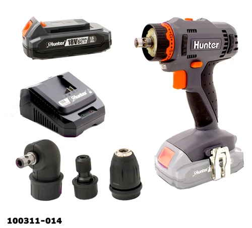 מברגה מודולרית 4IN1 18V  עם סוללה 1.5 אמפר Hunter