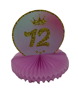 מרכז שולחן בת מצווה 25 סמ ורוד זהב