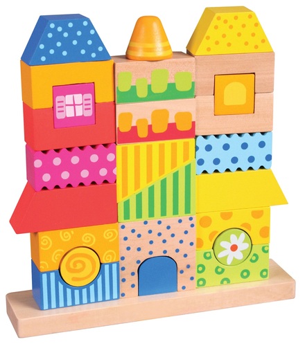 פאזל השחלת צורות בית - 25 חלקים