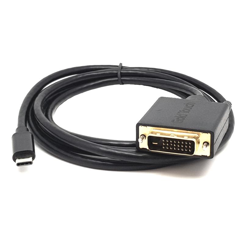 כבל מתאם Gold Touch USB3.1 Type-C To DVI Cable 1.8m 1080P@60Hz Black