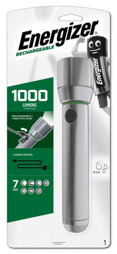 פנס יד נטען מאלומיניום מוקשח 1000 לומן