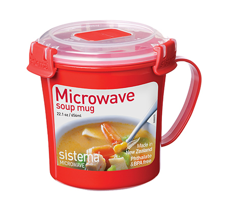 ספל מרק 656 מ״ל אדום סיסטמה | Sistema MICROWAVE