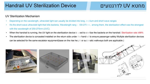 מחטא ידיות דרגנוע UV