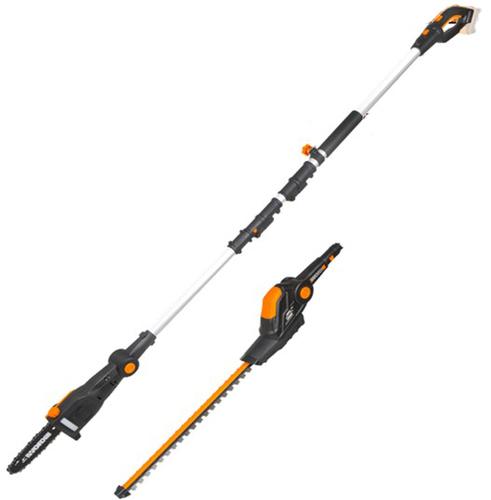 גוזם גדר טלסקופי משולב שרשרת סוללה 20V 2A ומטען מהיר WORX