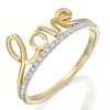טבעת LOVE יהלומים מזהב 14K
