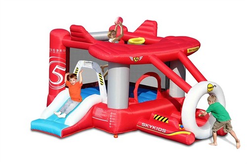 מתקן מתנפח לילדים צורת אווירון HAPPY HOP 9237 SKYKIDS