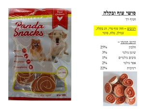 חטיף לכלב פנדה סושי עוף ובקלה רך 80 גרם