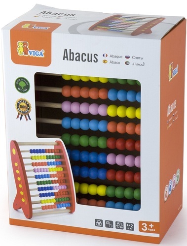 חשבוניית חרוזים 10 על 10 מעץ