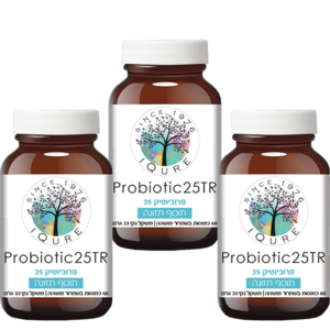 שלישיית פרוביוטיק 25 ביליון איי קיור - iQure Probiotic 25TR 60 Caps X 3