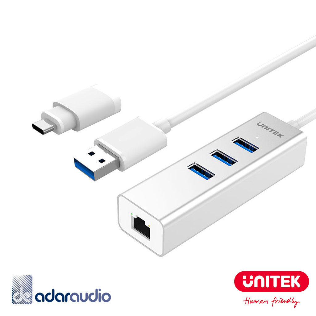 תחנת עגינה/מפצל Unitek USB3.0 + כניסת רשת