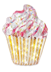 מזרן ים גדול, צבעוני ומדליק בצורת קאפקייקס לגילאי 9 ומעלה