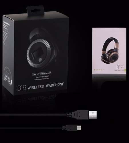 אוזניות מוסיקה Bluetooth עם צג דיגיטלי